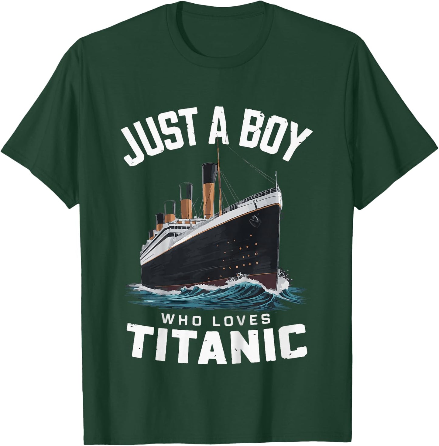 Kid Just A Boy Who Loves Titanic Boys Who Just Love Titanic Cool , Black, 2 T-Shirt - T-Shirt | Forest