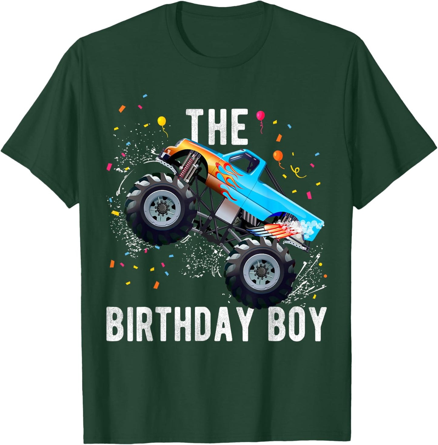 Birthday Boy Monster Truck Family Matching T-Shirt - T-Shirt | Forest