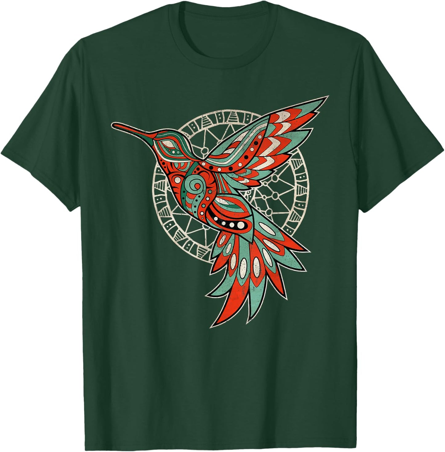 InGENIUS Native American Indian Day Shirts & Gifts -Adults Hummingbird Tribal Art Native American Tribal Art Black Small Classic Fit Pull On Round Collar Short Sleeve T-Shirt - T-Shirt | Forest