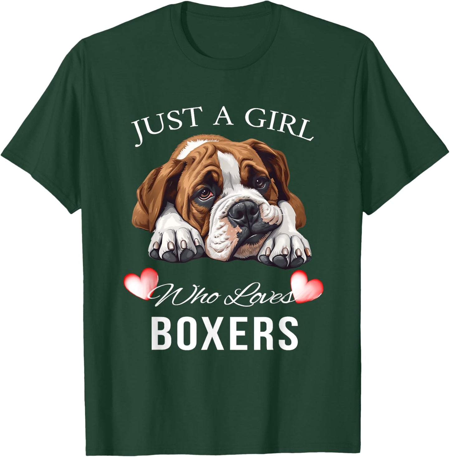 Just a Girl Who Loves Boxers Cute T-Shirt - T-Shirt | Forest