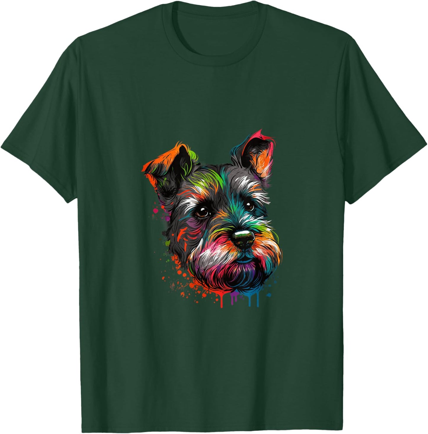 Miniature Schnauzer Pop Art I Splash Art Schnauzer T-Shirt - T-Shirt | Forest