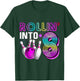 Rollin into 8 Bowling Birthday Party 8th Birthday Retro Girl , black, s T-Shirt - T-Shirt | Forest