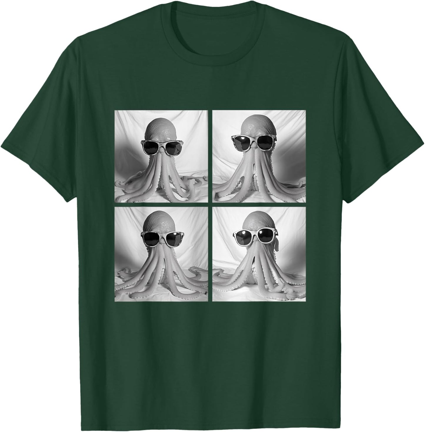 Funny Octopus with Sunglasses Cool Ocean Animals Humor Meme T-Shirt - T-Shirt | Forest