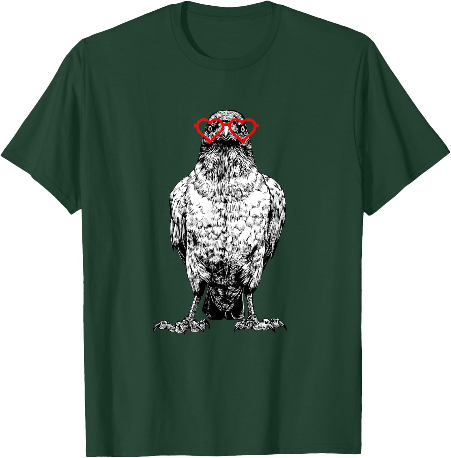 Crow Valentines Day Bird Lover Animal lovers. T-Shirt - T-Shirt | Forest