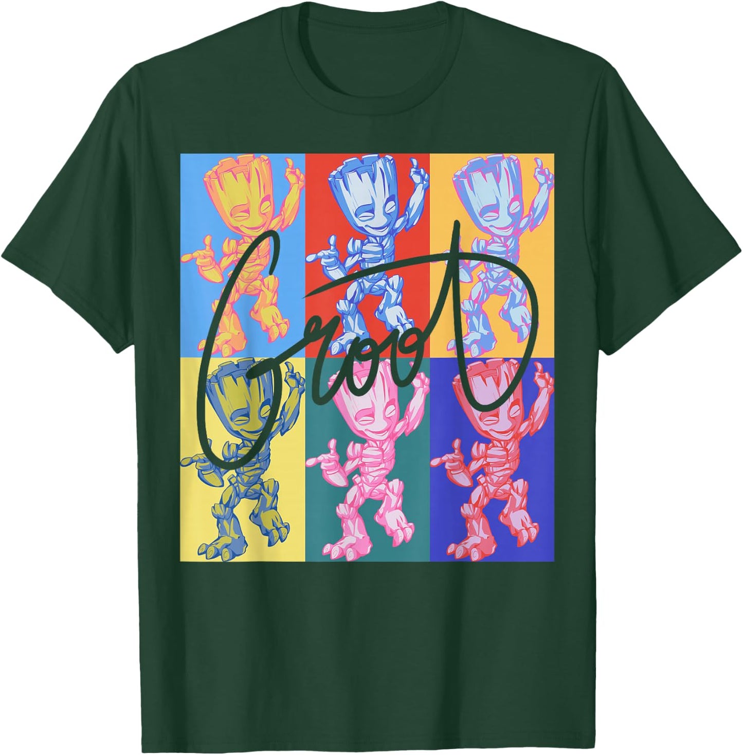 Marvel Guardians of The Galaxy Groot Pop Art Panels Small T-Shirt - T-Shirt | Forest