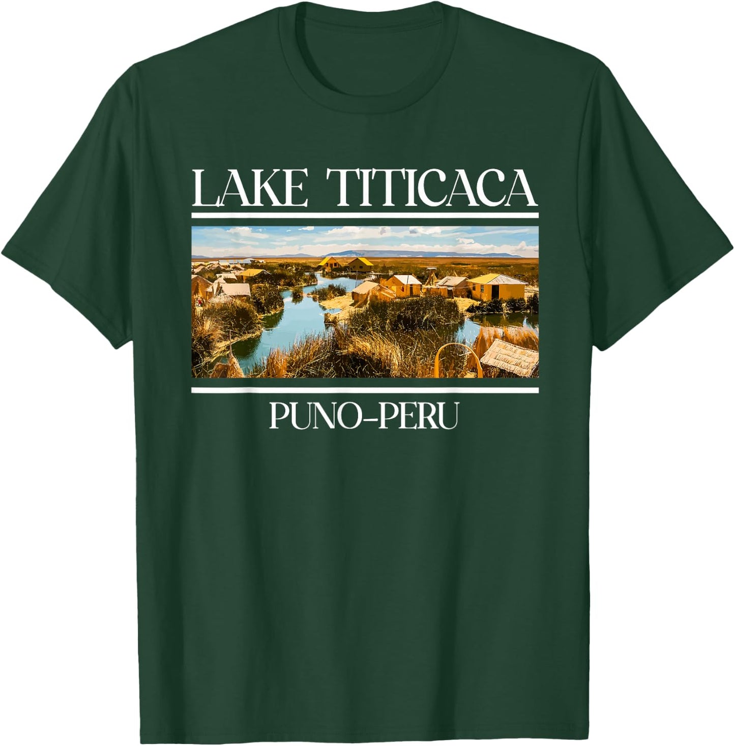 Titicaca Lake Puno Peru Fishing Lake T-Shirt - T-Shirt | Forest