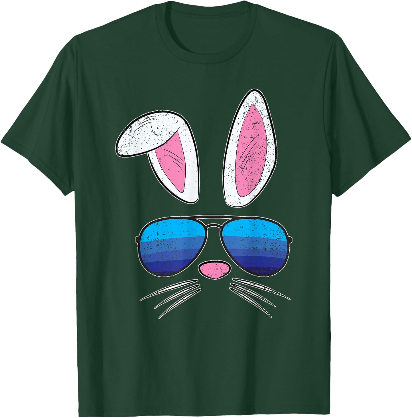 Easter Bunny Sunglasses Cute Rabbit Face Spring T-Shirt - T-Shirt | Forest
