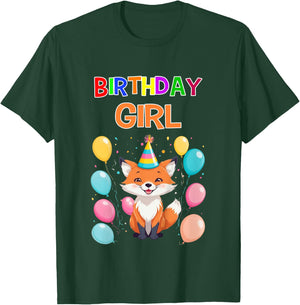 Girld Fox Birthday TShirtz & More Fox Birthday Shirt Girls Fox Lover Birthday Girl T-Shirt - T-Shirt | Forest