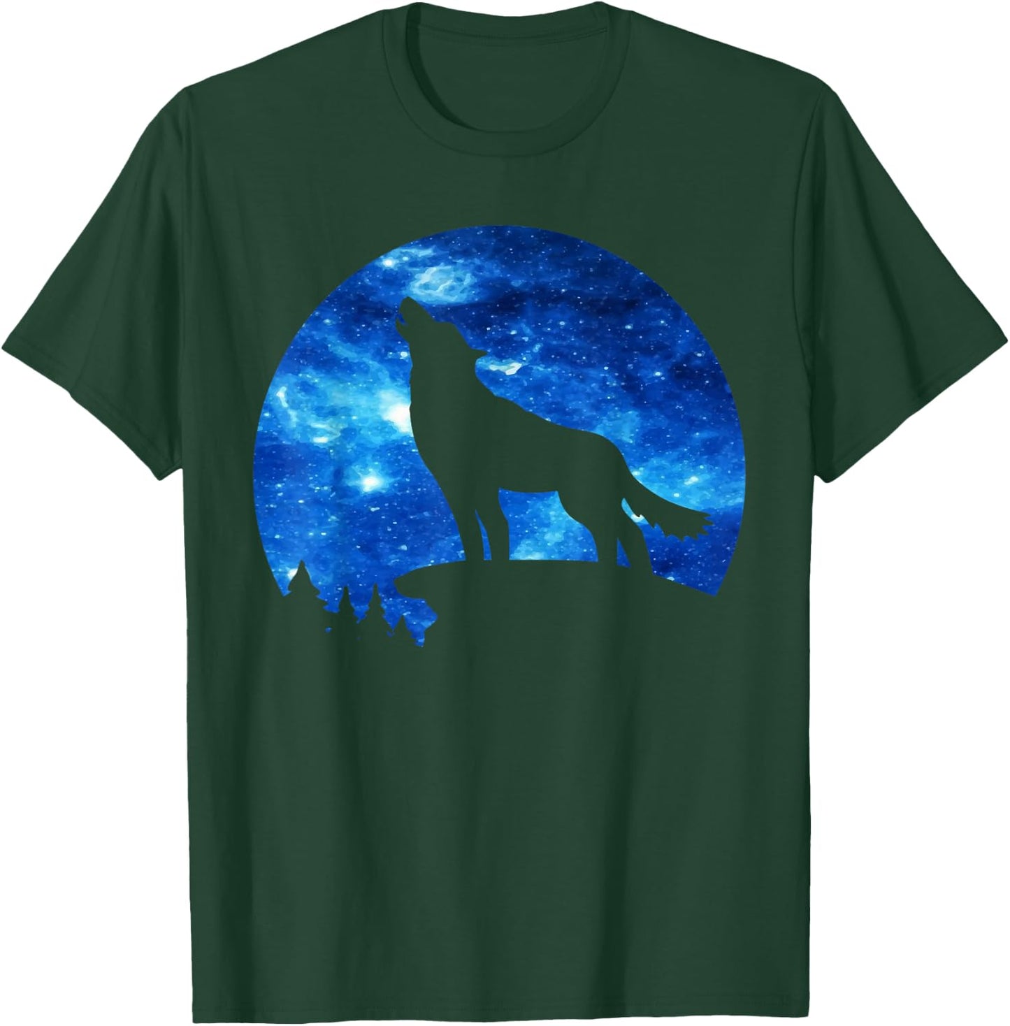 Wolf Paws Galaxy Wild Lone Wolves Stars Moon Wolf T-Shirt - T-Shirt | Forest