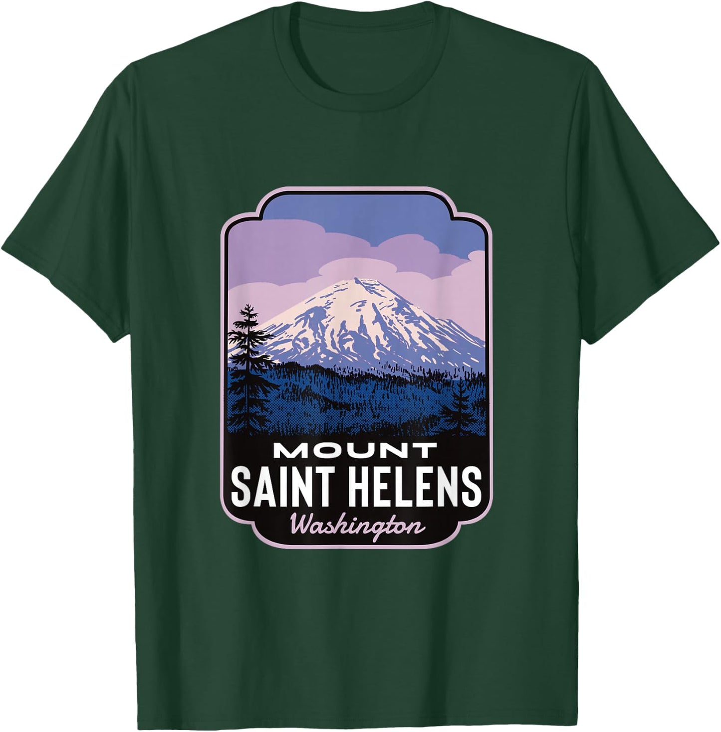 Mount Saint Helens Before Retro T-Shirt - T-Shirt | Forest