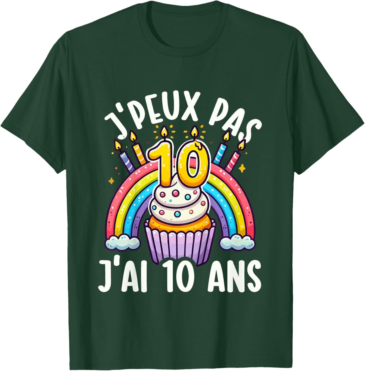Kids Je Peux Pas Je ai 10 Ans Anniversaire Funny Funny Kawaii , Black, 2 T-Shirt - T-Shirt | Forest