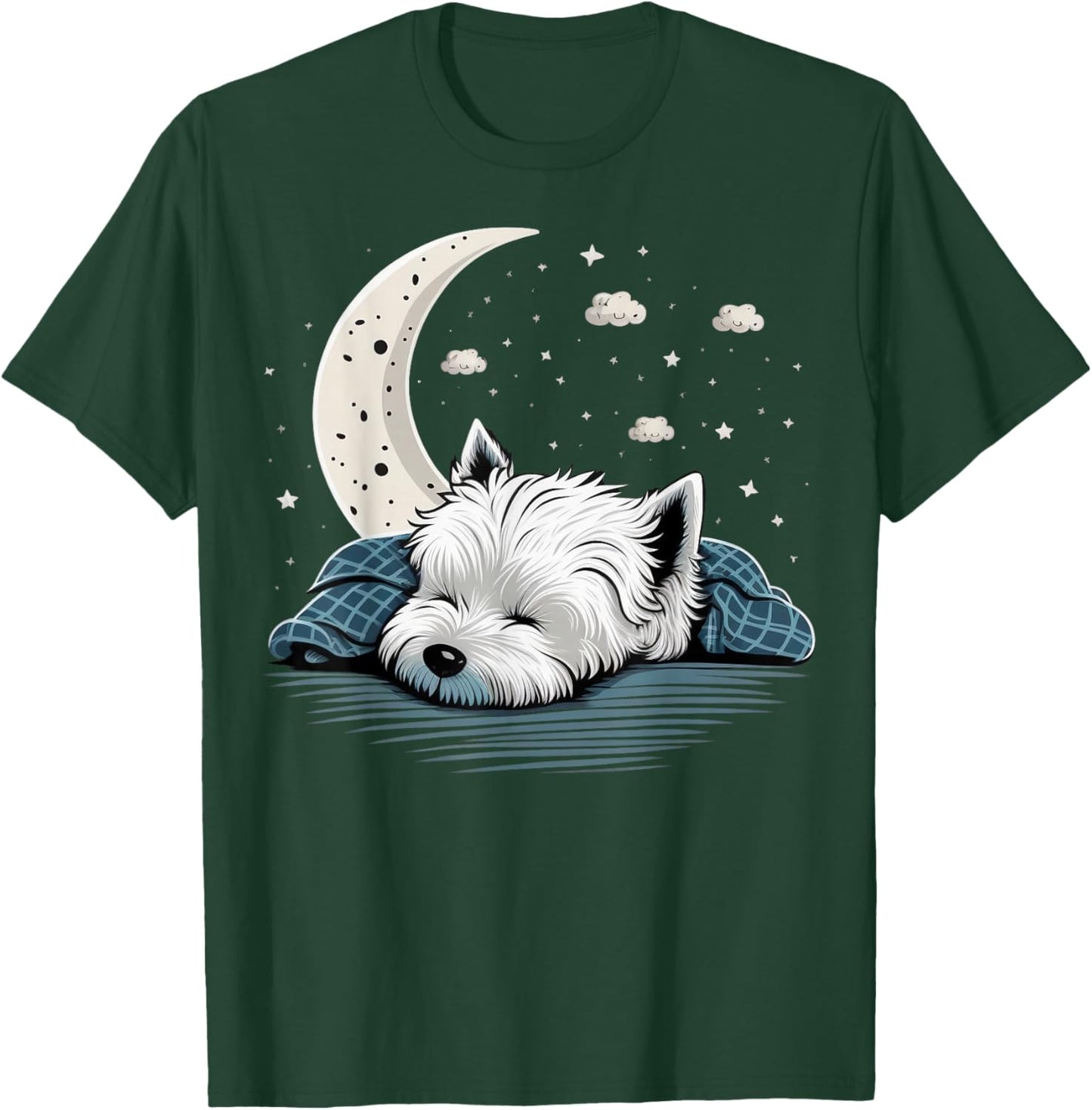 Napping Westie Pyjamas West Highland White Terrier Sleeping T-Shirt - T-Shirt | Forest