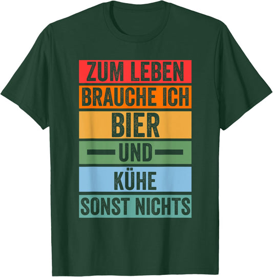 Beer Cow Farm Cow Farmer Beef Cows , black T-Shirt - T-Shirt | Forest