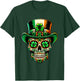 Ireland Sugar Skull Clover Irish St Patricks Day Costume , black T-Shirt - T-Shirt | Forest
