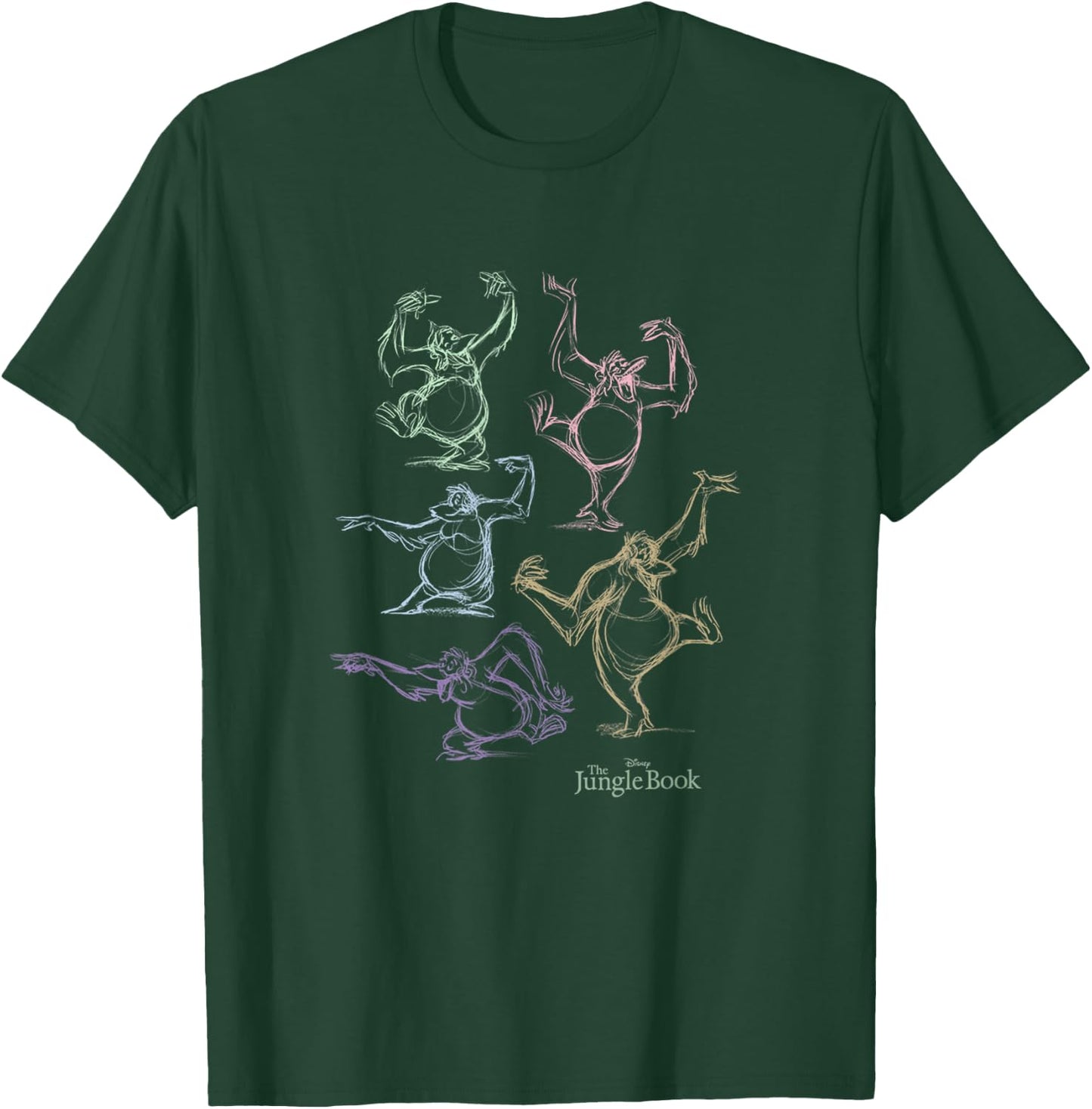 Disney The Jungle Book King Louie Neon Dance Sketch T-Shirt - T-Shirt | Forest