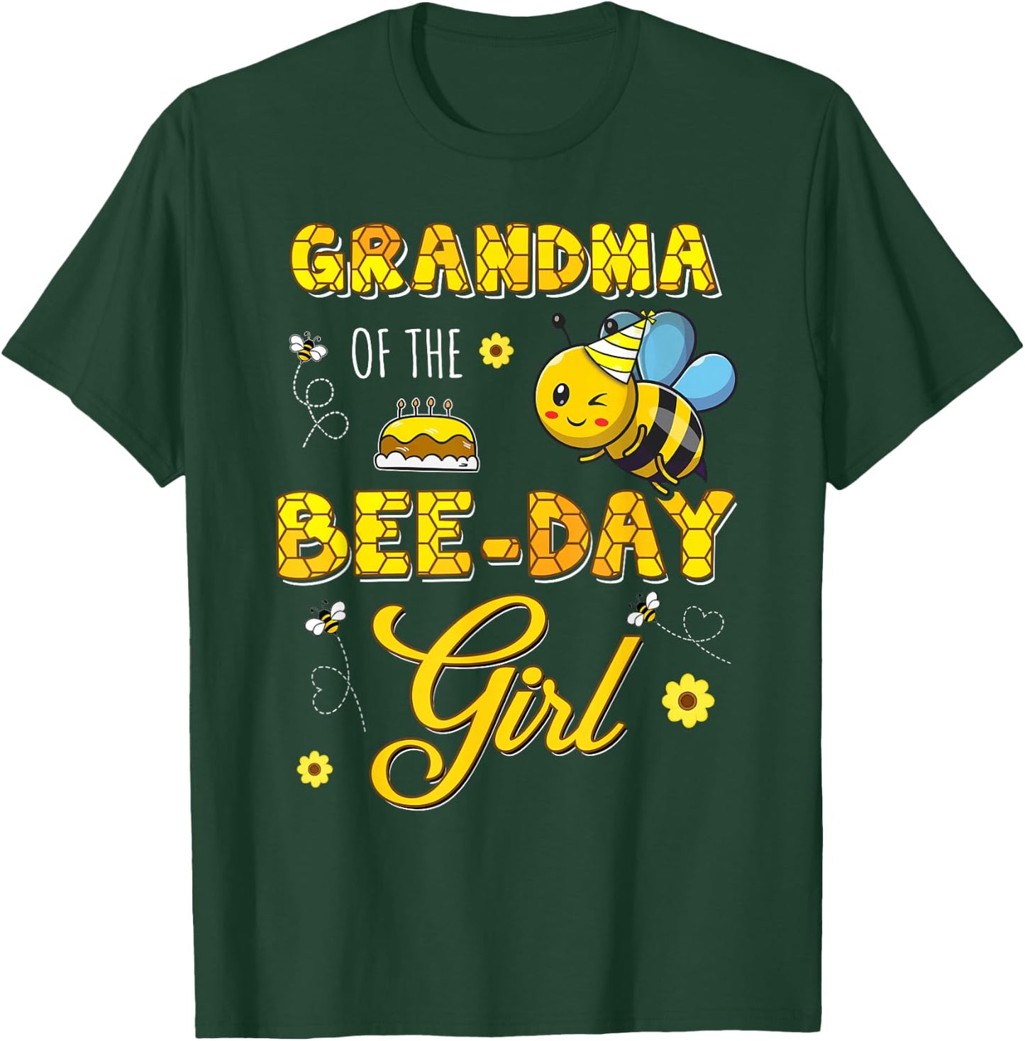 Grandma Of The Bee-Day Girl Hive Birthday Party Matching T-Shirt - T-Shirt | Forest