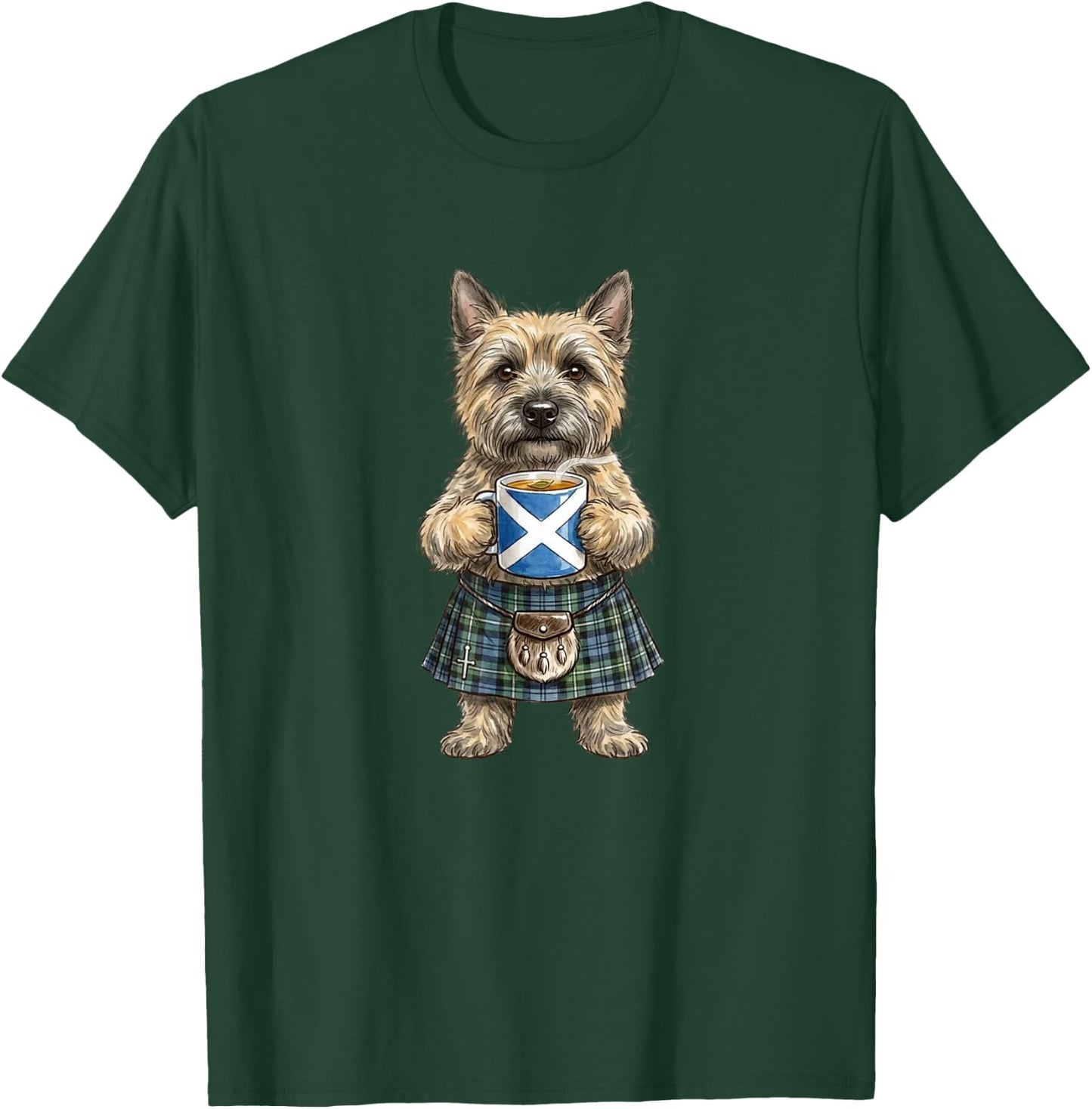 süß lustig Cairn Terrier Hund Tasse Kaffee Schottland Flagge T-Shirt - T-Shirt | Forest