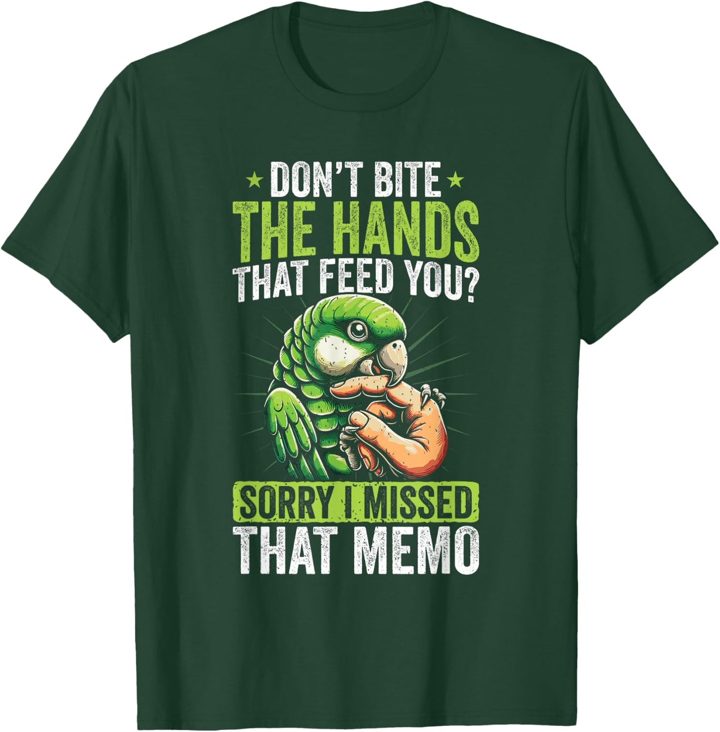 Green Quaker Parrot. T-Shirt - T-Shirt | Forest