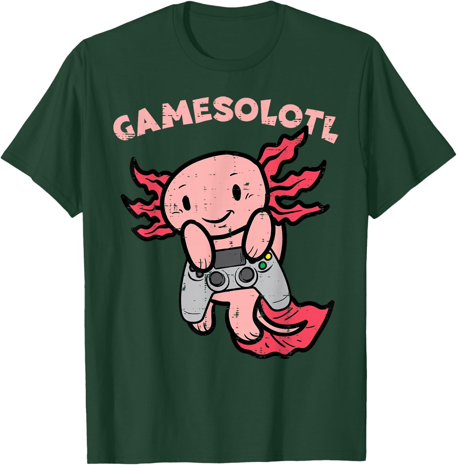 Gamesolotl Gamer Axolotl Cute Gaming Boys Kids Youth Men T-Shirt - T-Shirt | Forest