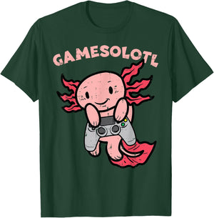Gamesolotl Gamer Axolotl Cute Gaming Boys Kids Youth Men T-Shirt - T-Shirt | Forest