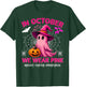 In October We Wear Pink Breast Cancer Awareness Halloween T-Shirt - T-Shirt | Forest