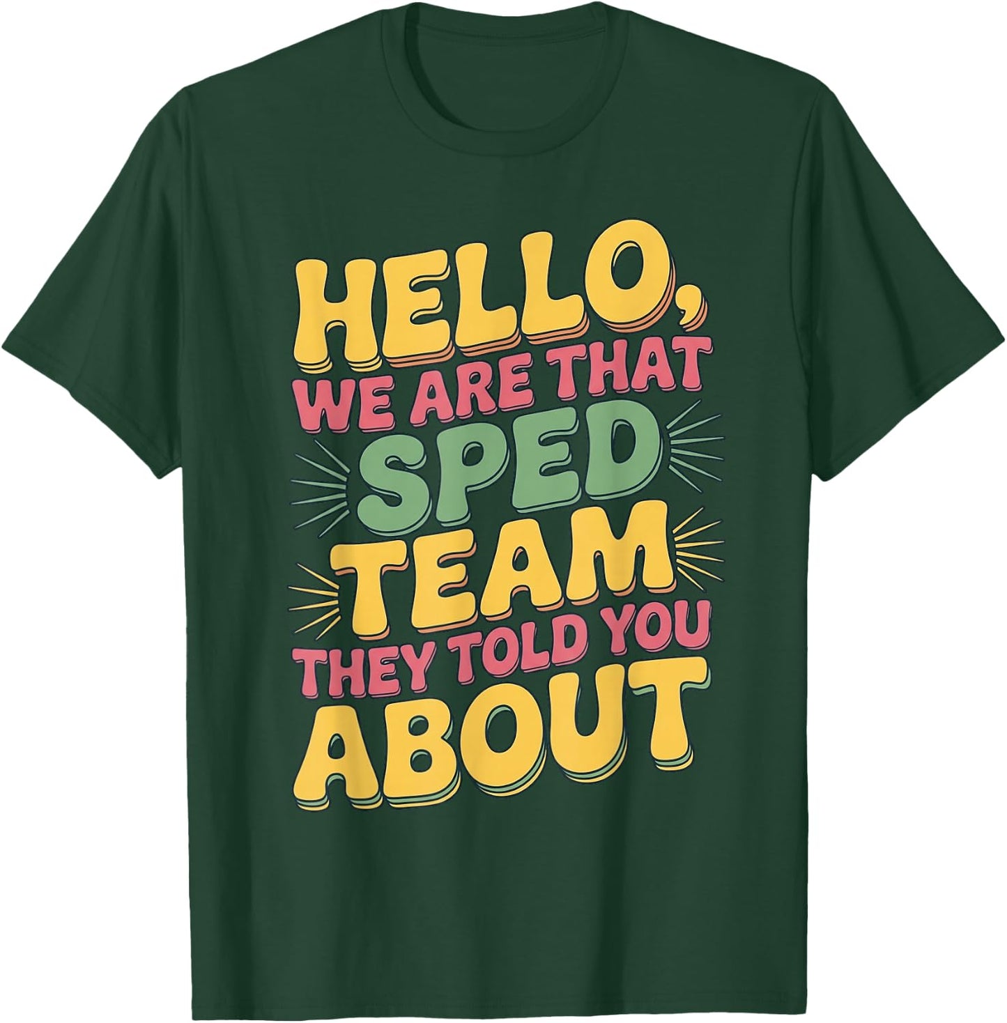 Funny Special Ed Teacher SPED Team Reto Groovy T-Shirt - T-Shirt | Forest