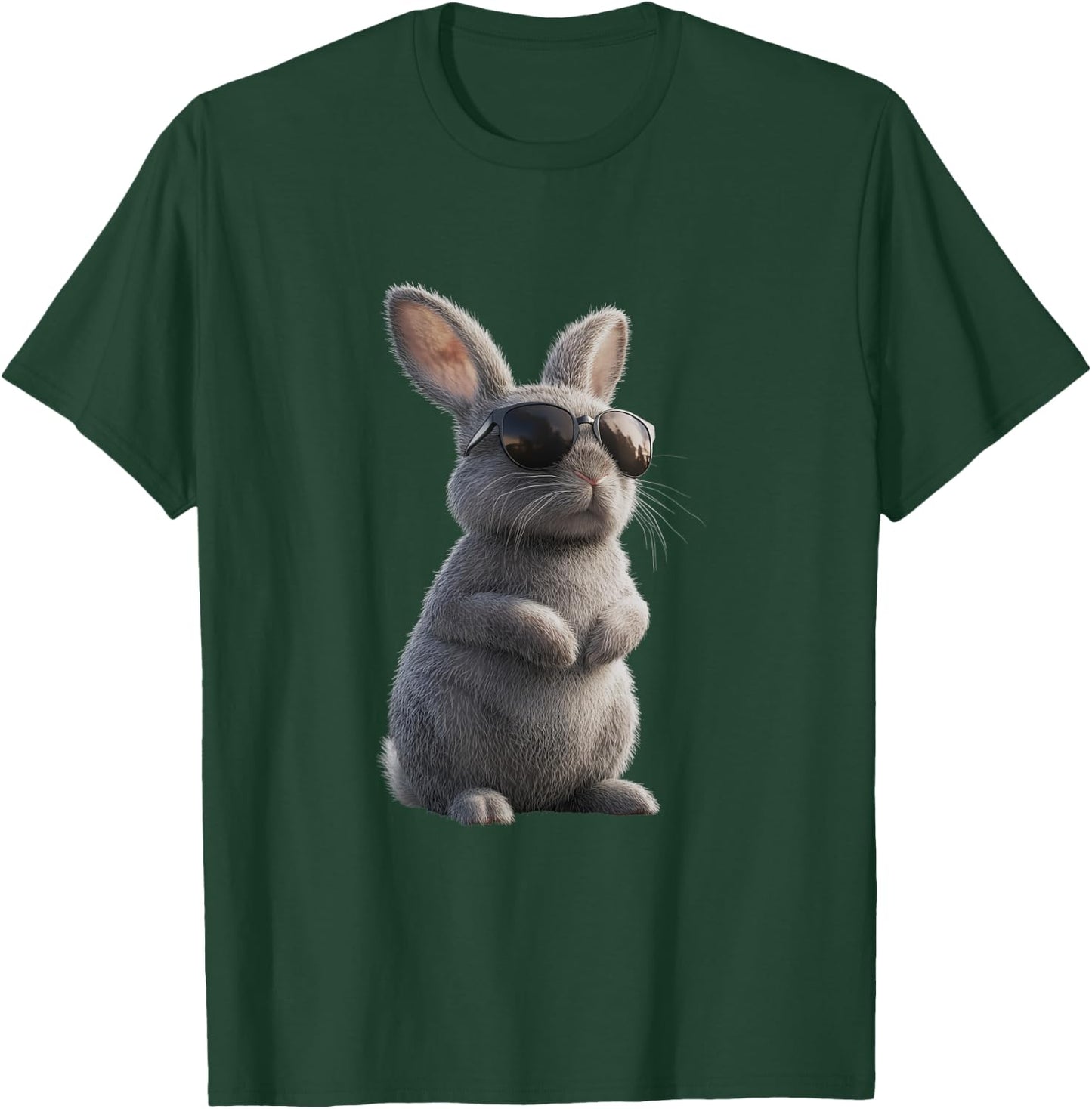 Bunny with Sunglasses - Cool Design for Rabbit Lovers , black T-Shirt - T-Shirt | Forest