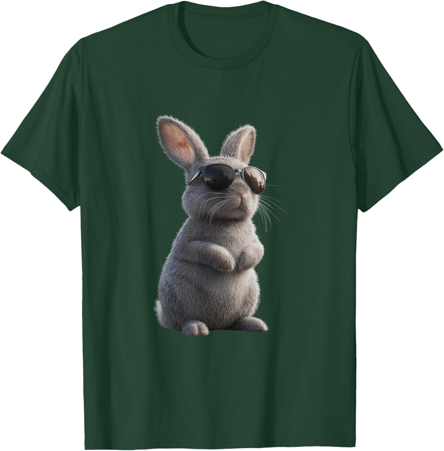 Bunny with Sunglasses - Cool Design for Rabbit Lovers , black T-Shirt - T-Shirt | Forest