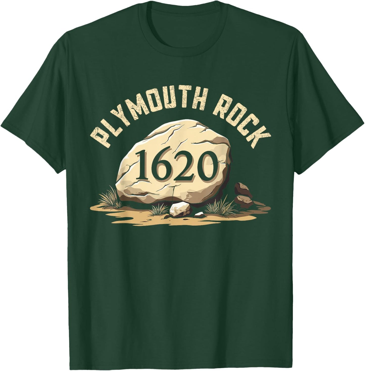 Plymouth Rock, Vintage Plymouth Massachusetts, Plymouth Rock T-Shirt - T-Shirt | Forest