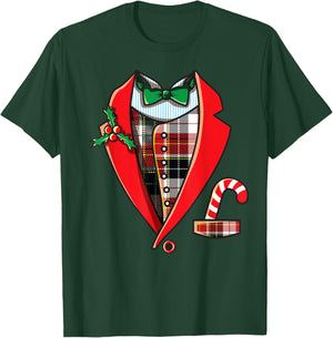 Christmas Tuxedo Shirt Funny Family Pajama Party Gift T-Shirt - T-Shirt | Forest