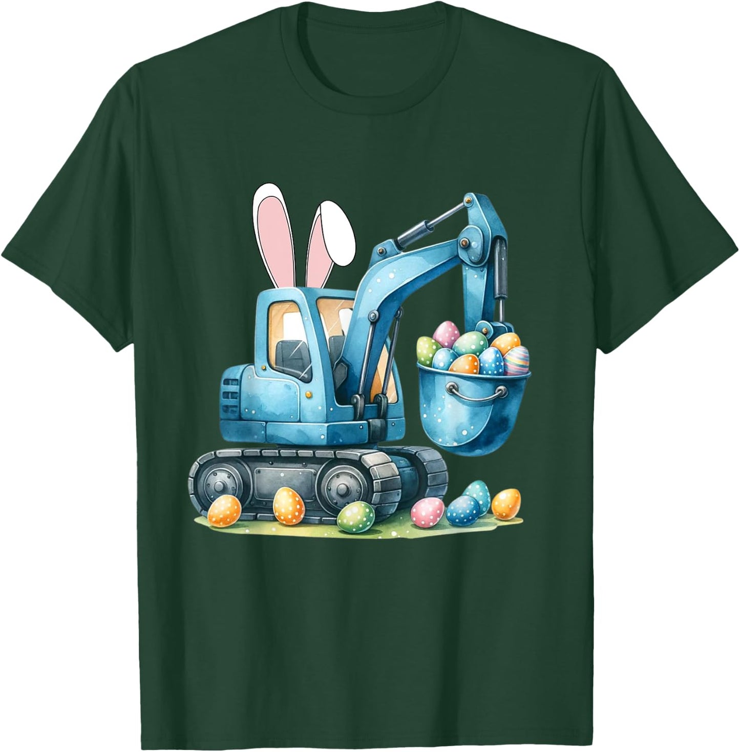 Easter Bunny Digger with Rabbit Ears for Easter for Boys Children , black T-Shirt - T-Shirt | Forest