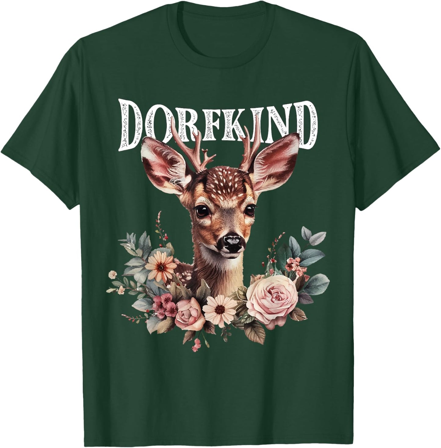 Dorfkind Fawn Costume Shirt Dirndl Oktoberfest , black T-Shirt - T-Shirt | Forest