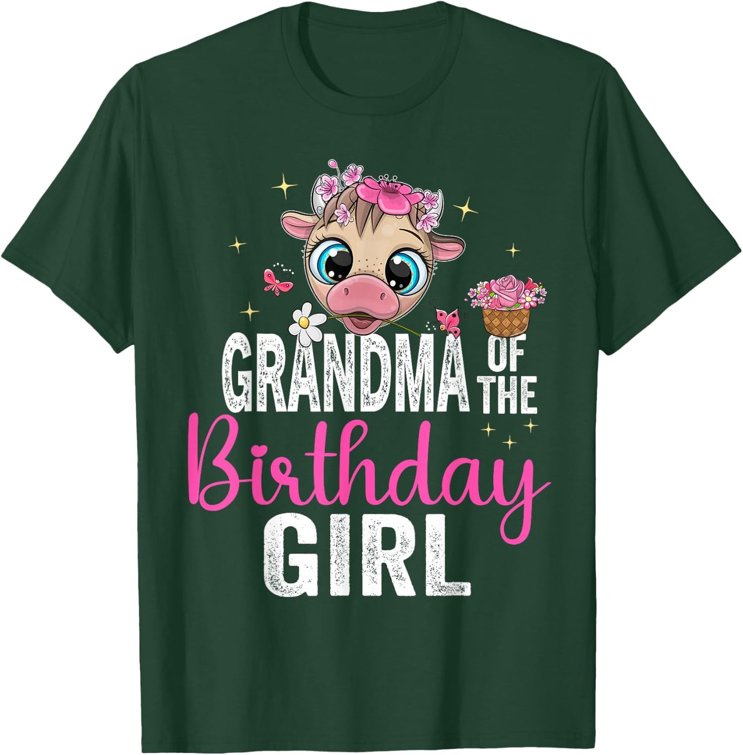Grandma Of The Birthday Girl Shirt Cow 1 St Birthday Girl T-Shirt - T-Shirt | Forest