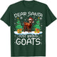 Goat Funny Santa Hat Tree Xmas Lights Snowflakes Gifts T-Shirt - T-Shirt | Forest