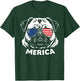 American Flag USA Merica Pug Dog 4th Of July kids women men T-Shirt - T-Shirt | Forest