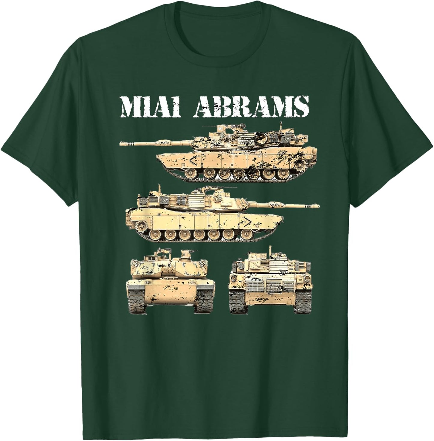 M1A1 Abrams Battle Tank Driver US Army Tanks Enthusiast T-Shirt - T-Shirt | Forest