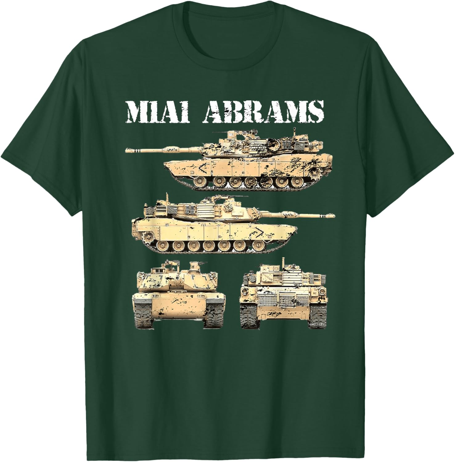 M1A1 Abrams Battle Tank Driver US Army Tanks Enthusiast T-Shirt - T-Shirt | Forest