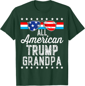 All American Trump Grandpa American Flag Sunglasses Trump T-Shirt - T-Shirt | Forest