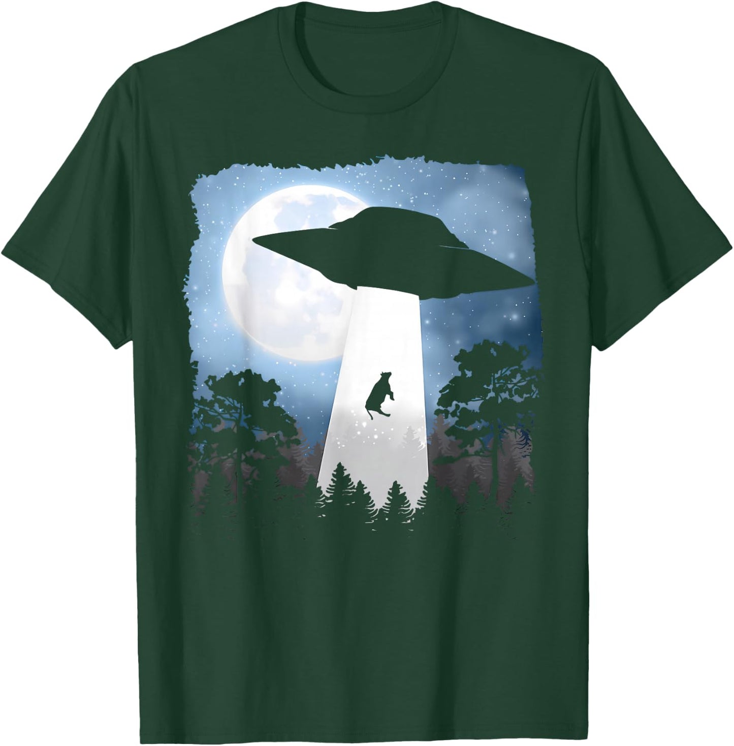 UFO Cow Abduction Funny Sci Fi Alien Space T-Shirt - T-Shirt | Forest