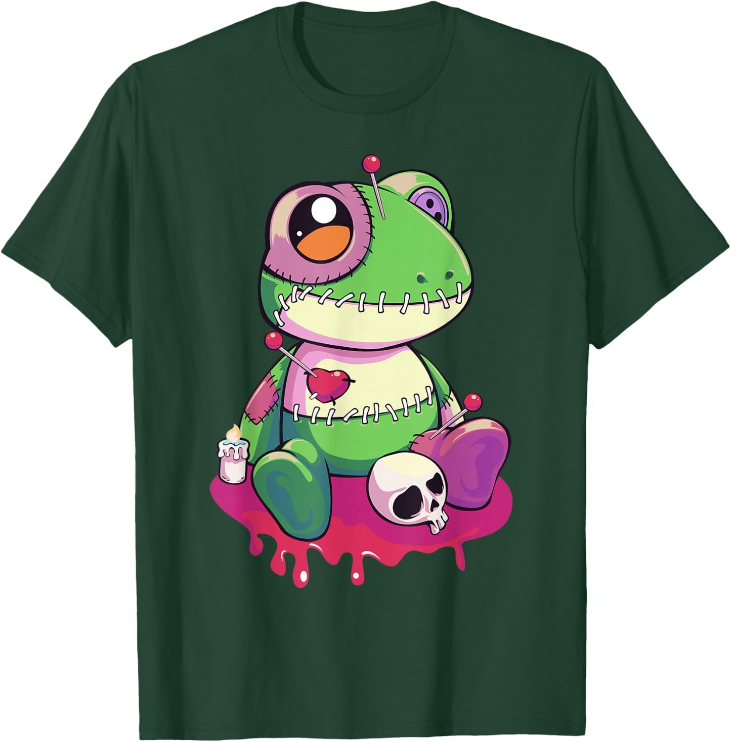 Pastel Goth Kawaii Cute Creepy Voodoo Doll Frog T-Shirt - T-Shirt | Forest