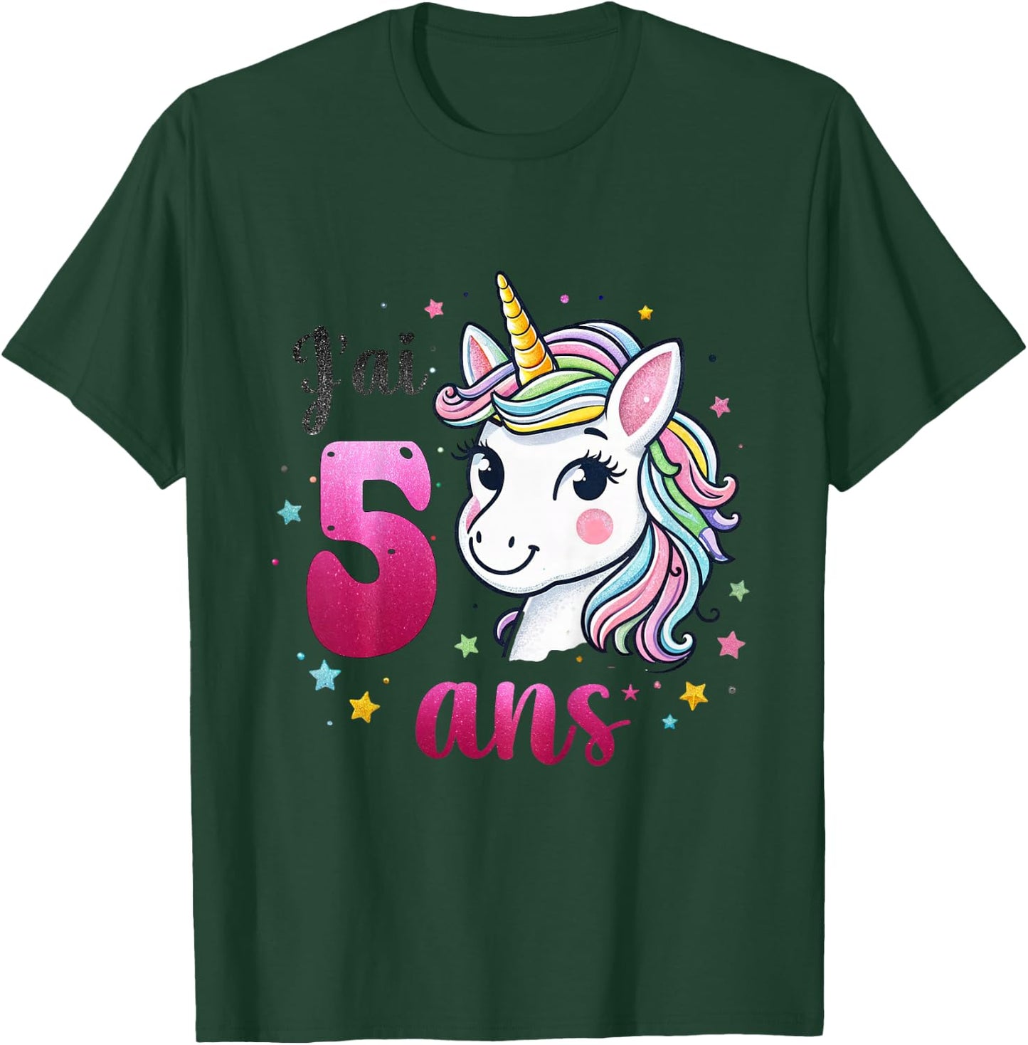 Children's Unicorn Girls I Have 5 Years Gift 5th Birthday , white, 2 T-Shirt - T-Shirt | Forest