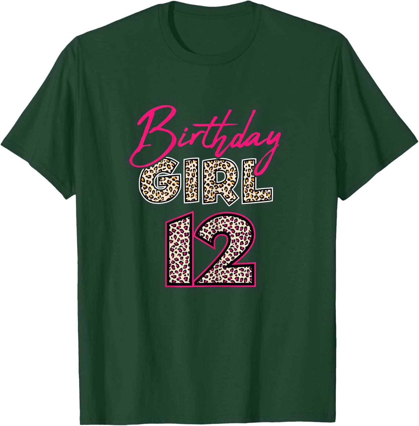 12th Birthday Girl Leopard 12 Years Old T-Shirt - T-Shirt | Forest