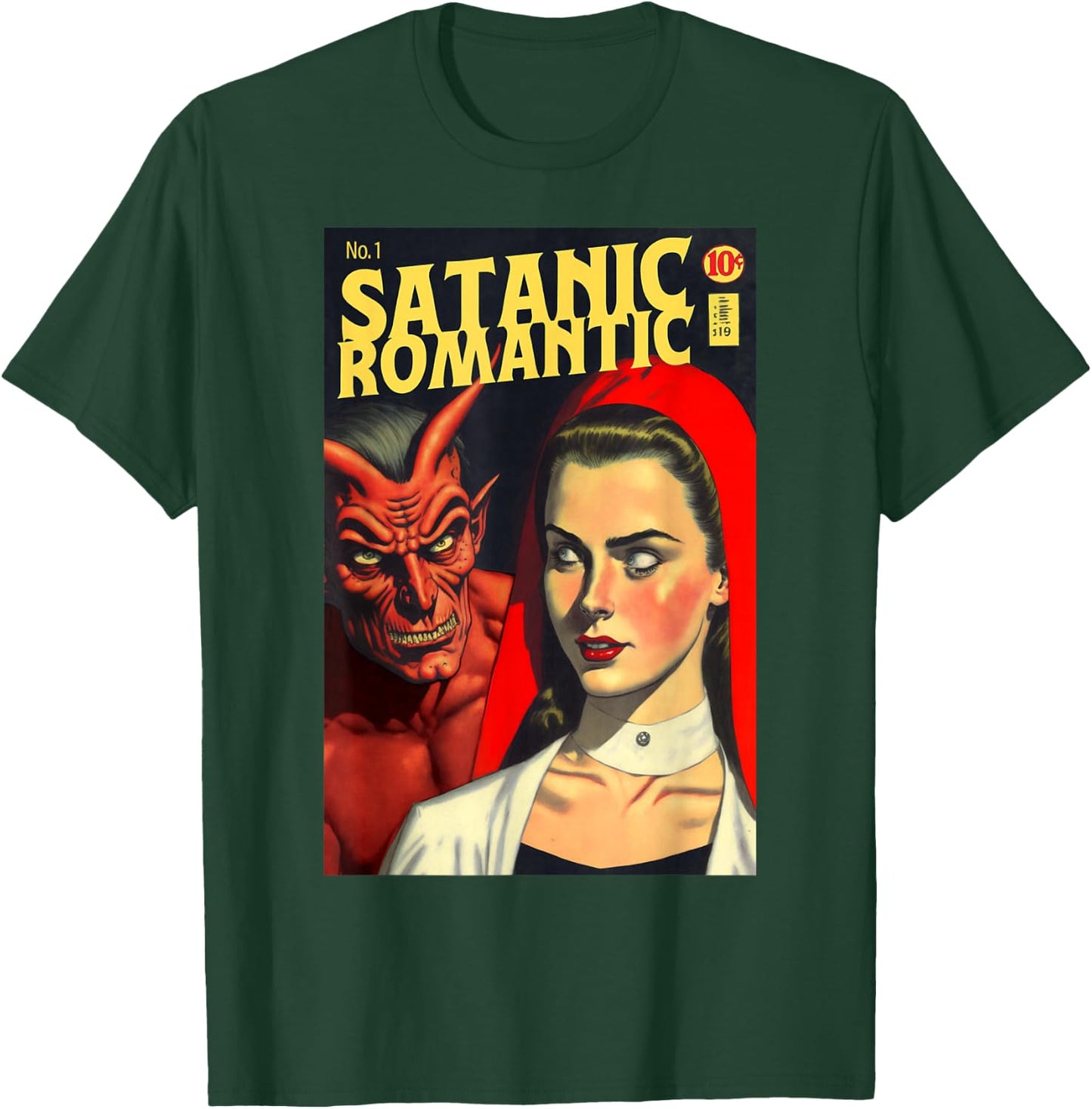 Satanic Romantic Satan Romance Novel Book Cover T-Shirt - T-Shirt | Forest