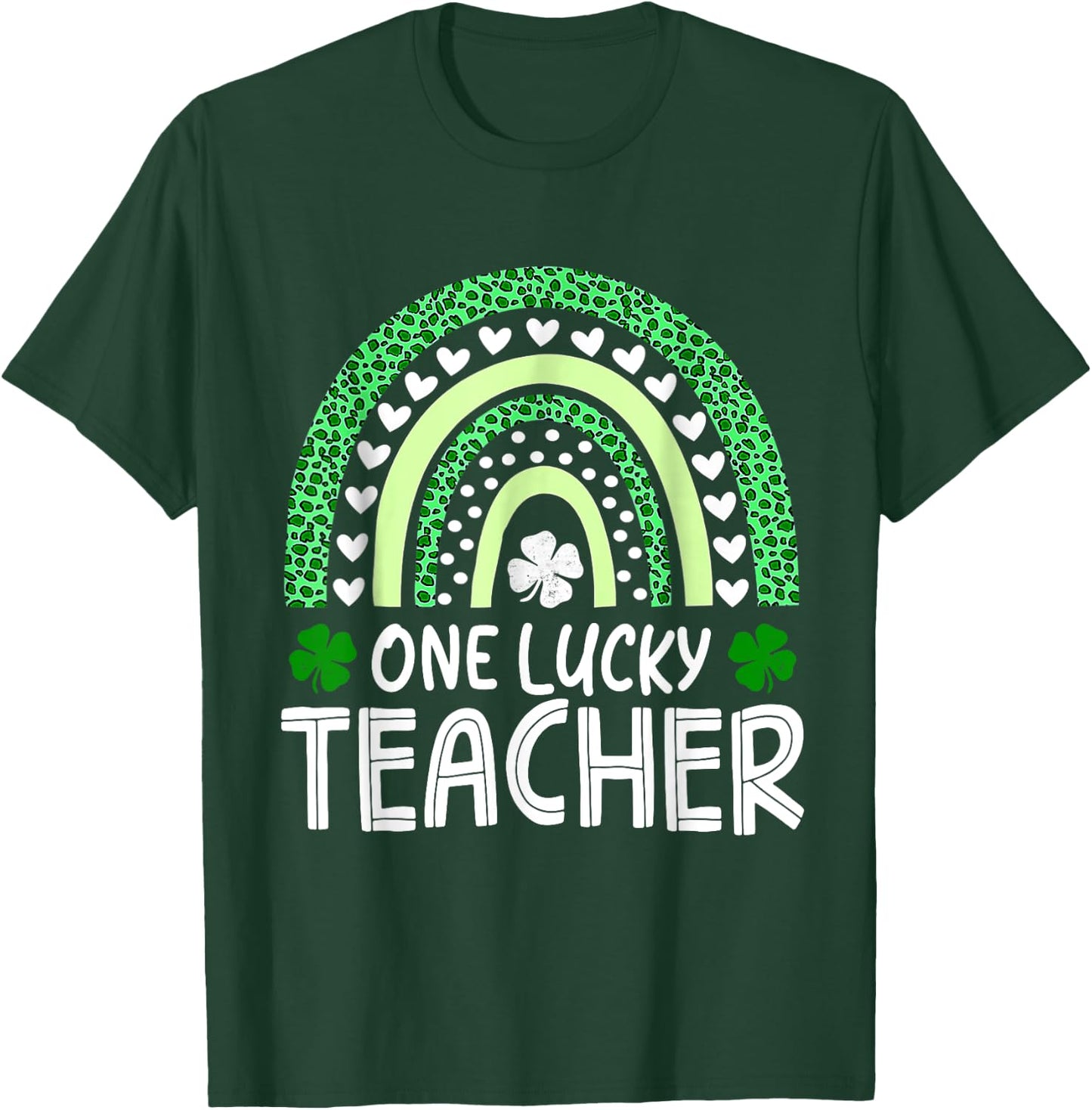 One Lucky Teacher Rainbow St Patricks Day Appreciation Irish Women Kids T-Shirt - T-Shirt | Forest