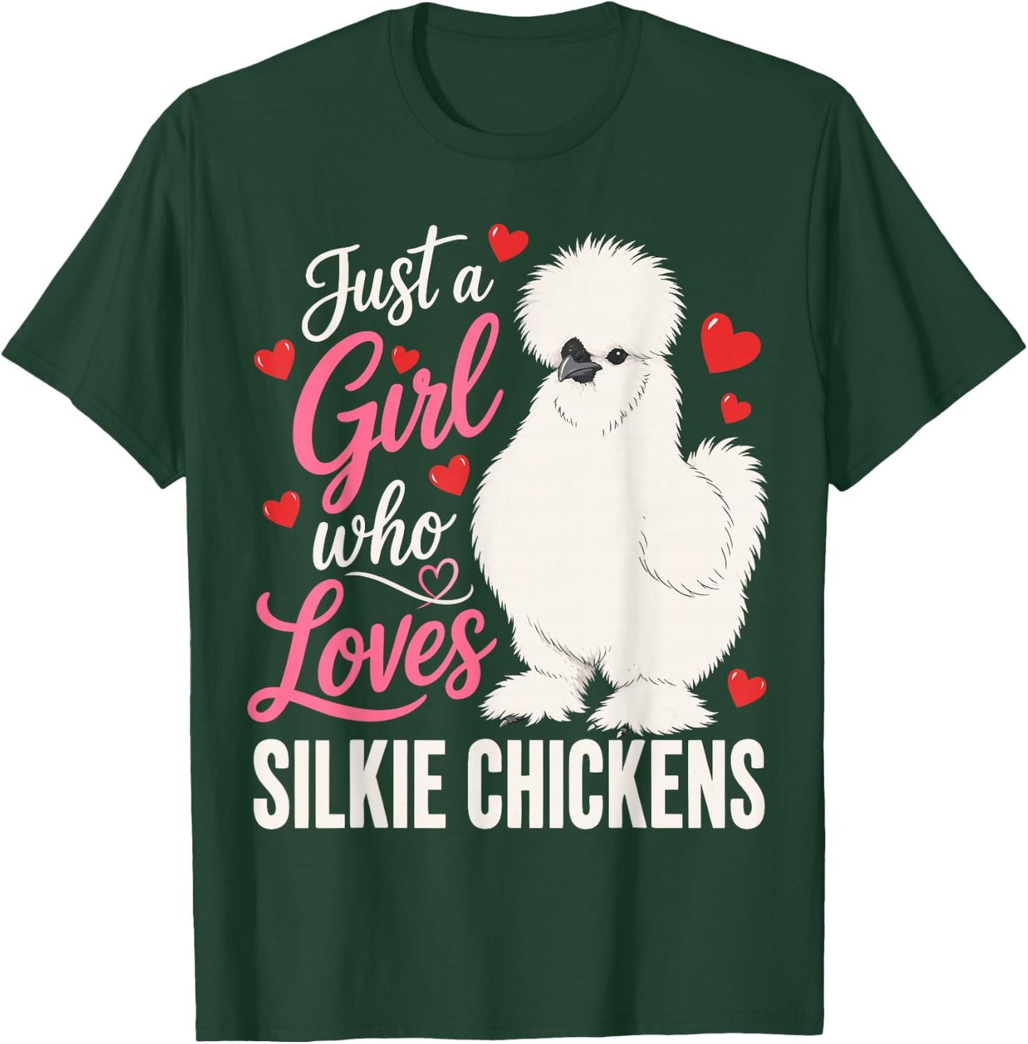 Girl Silkie Chicken Mom Backyard Hen Silkies T-Shirt - T-Shirt | Forest