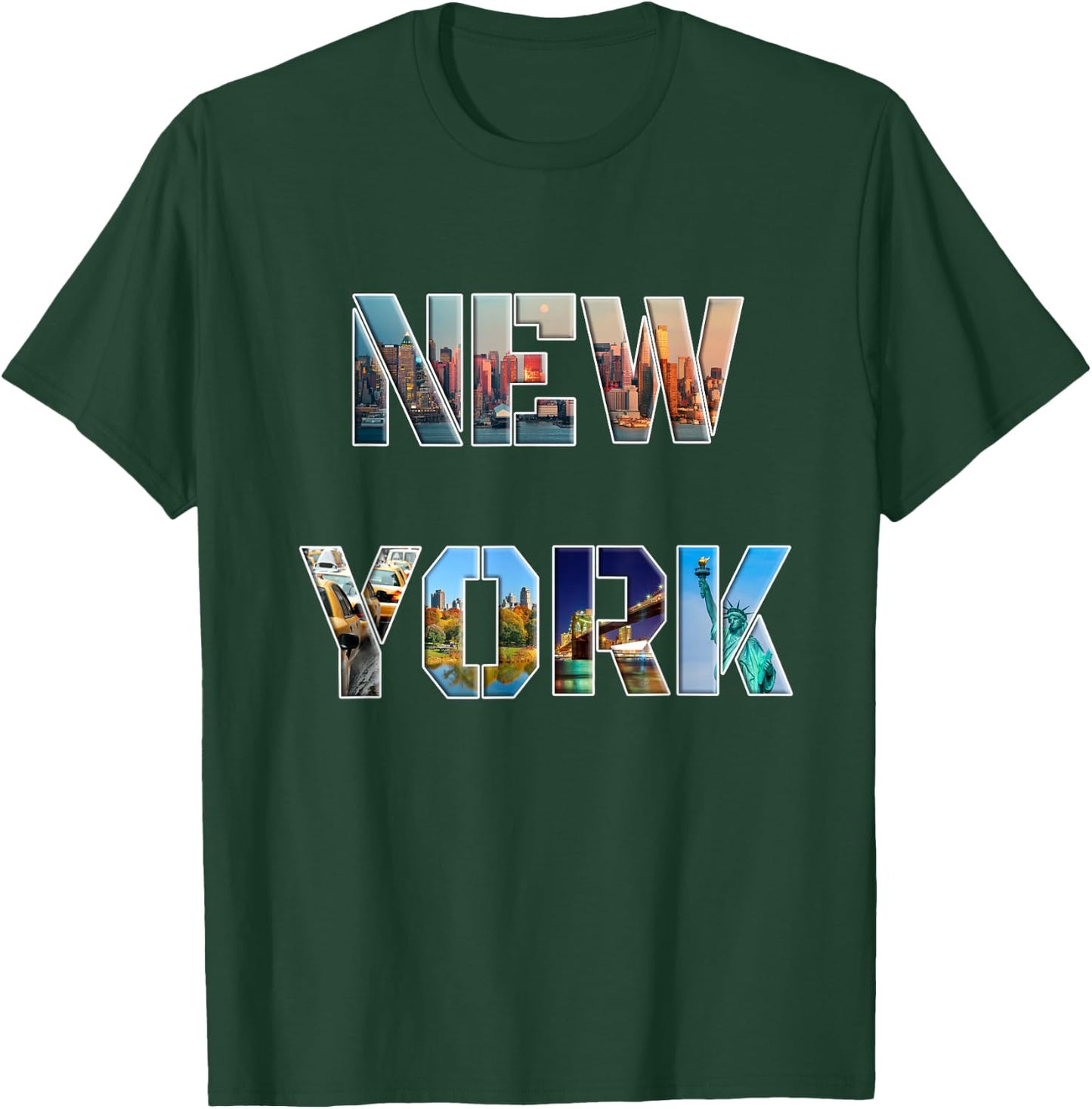 New York Modern Police Letter Images , Black, S T-Shirt - T-Shirt | Forest