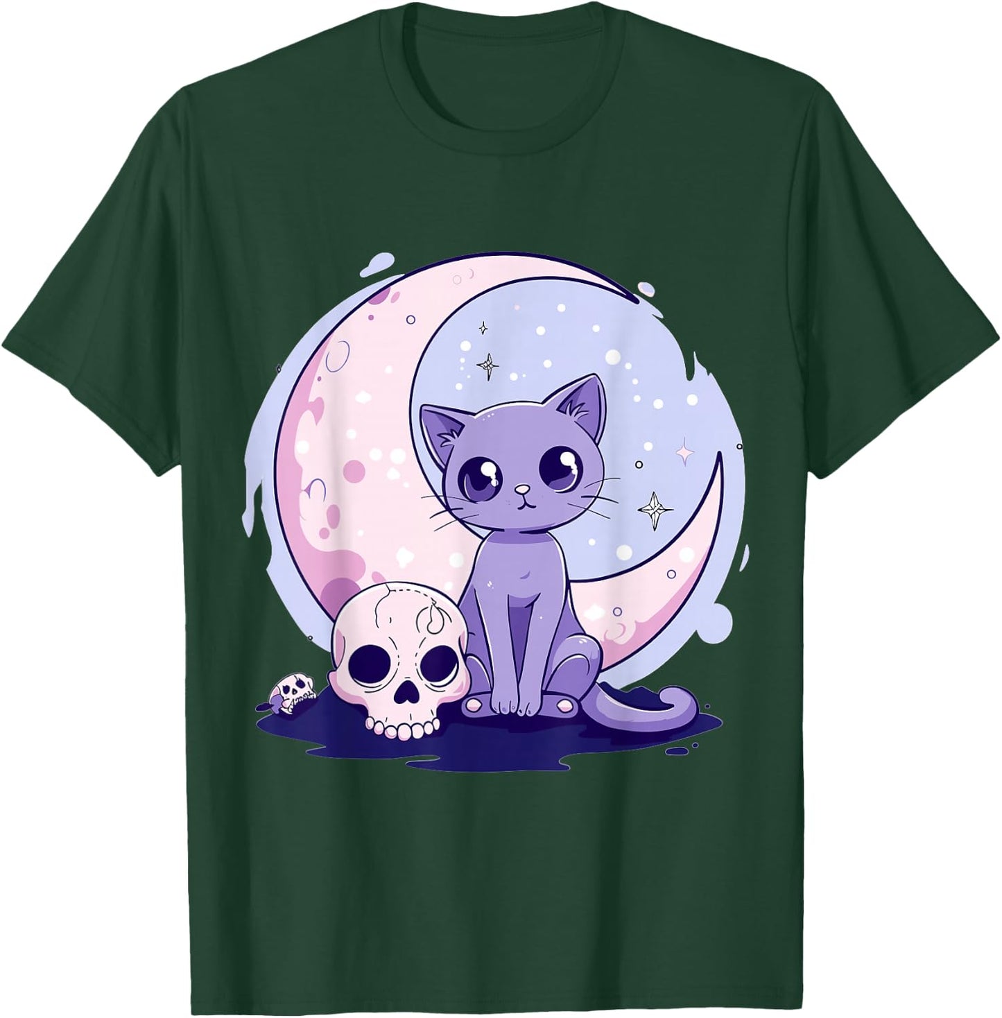 Goth Pastel Cute Creepy Kawaii Cat Kitten T-Shirt - T-Shirt | Forest