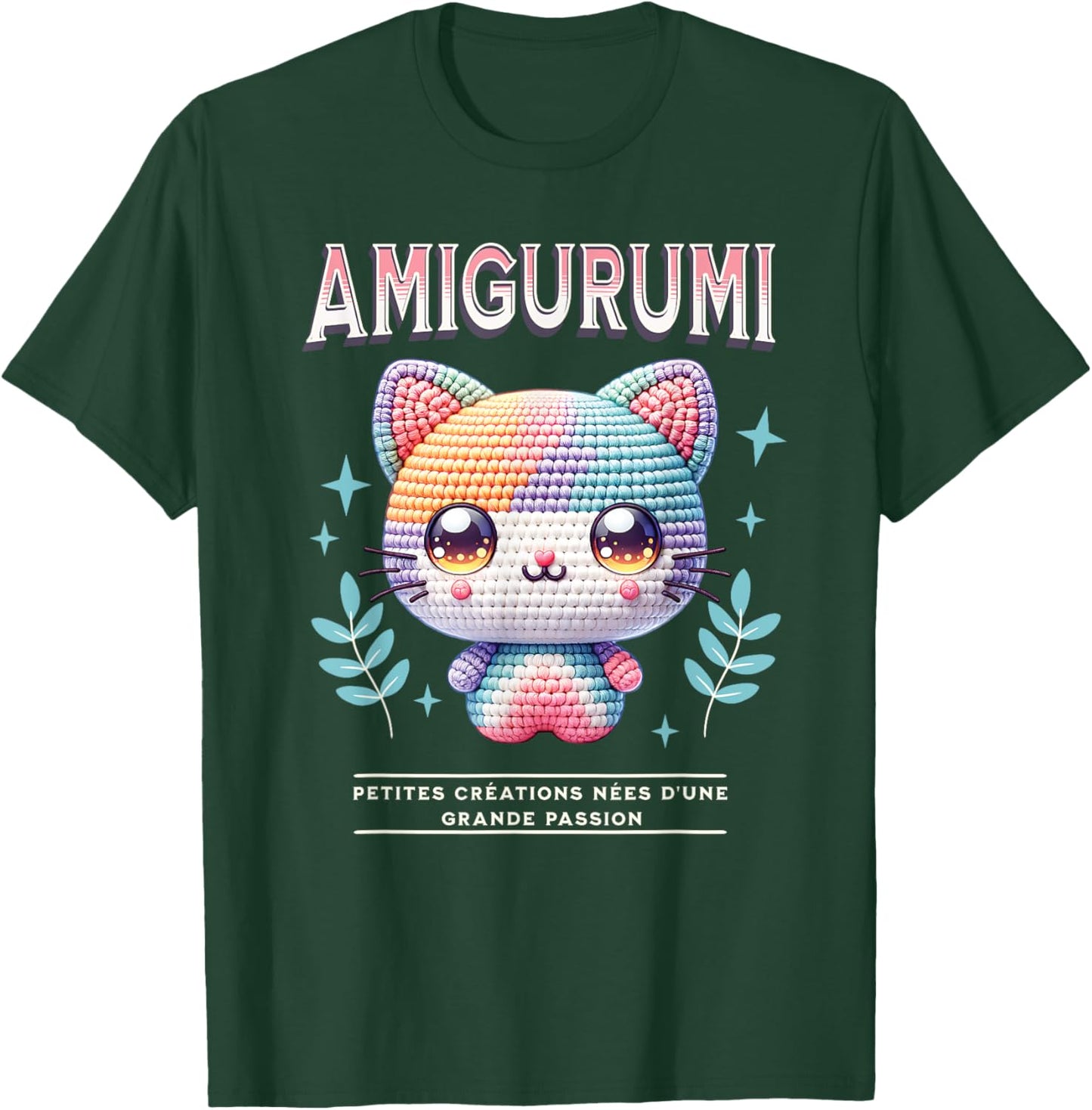 Amigurumi Kawaii Funny Funny Cat Design Gift T-Shirt - T-Shirt | Forest