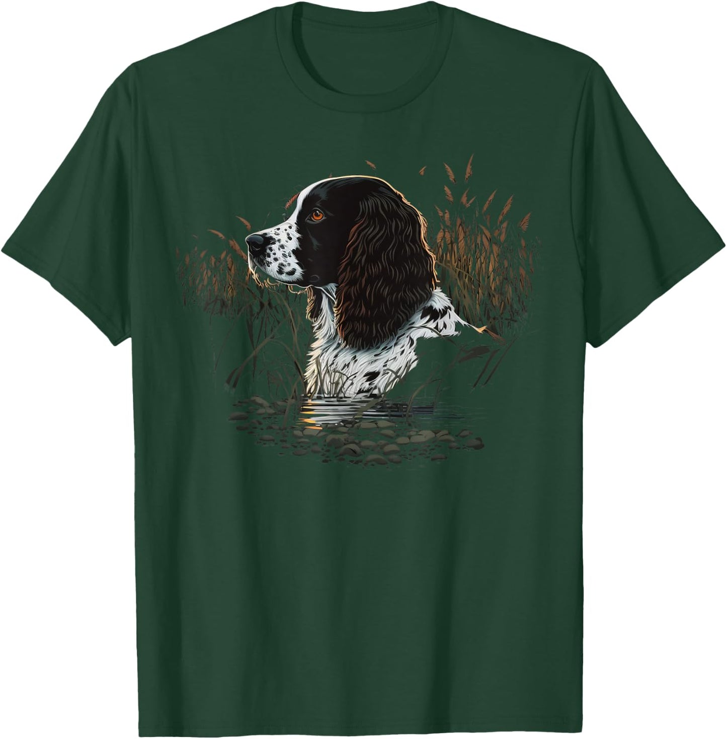 Spaniel Hunter on English Springer Spaniel Game Hunting T-Shirt - T-Shirt | Forest