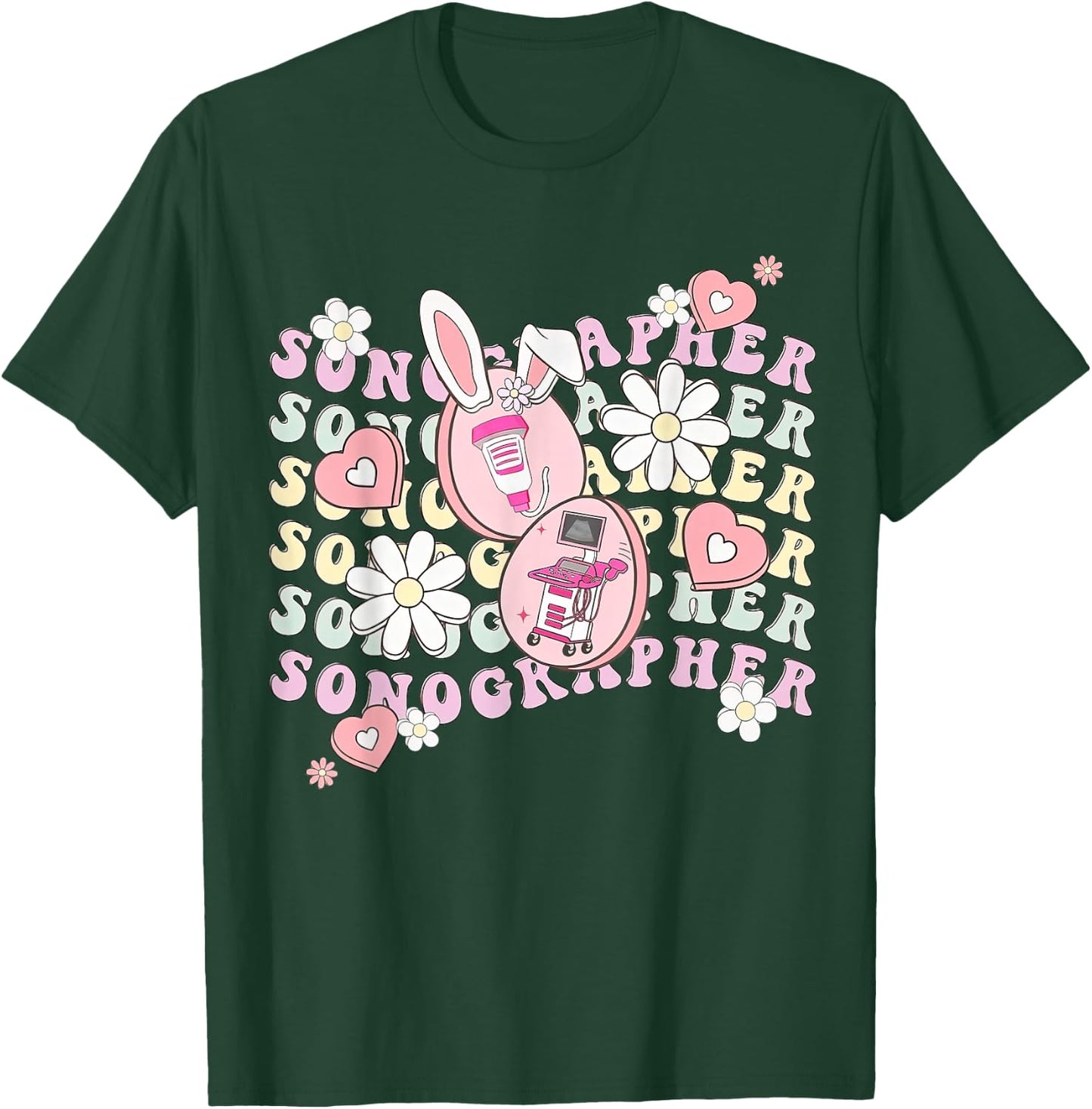 Sonographer Easter, Ultrasound Tech Technologist Easter T-Shirt - T-Shirt | Forest